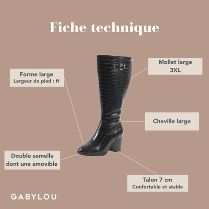 Bottes 3XL pour mollets larges - Modele Romy
