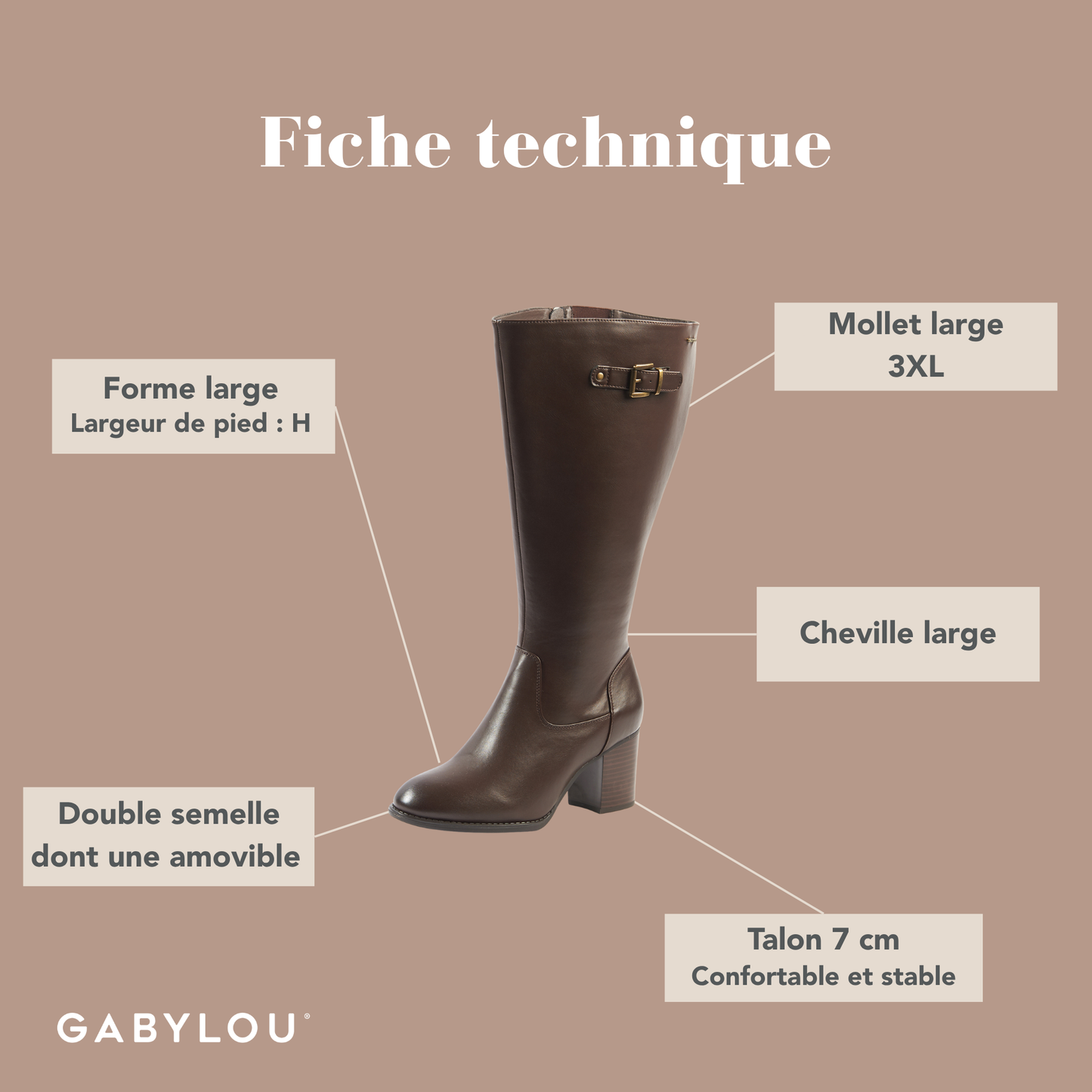 Bottes 3XL pour mollets larges - Modele Romy