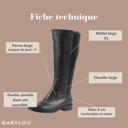 Bottes XL pour mollets larges - Modele Tokyo