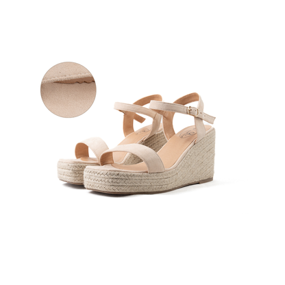 Sandales compensées pieds larges ajustables H - Modele Vic
