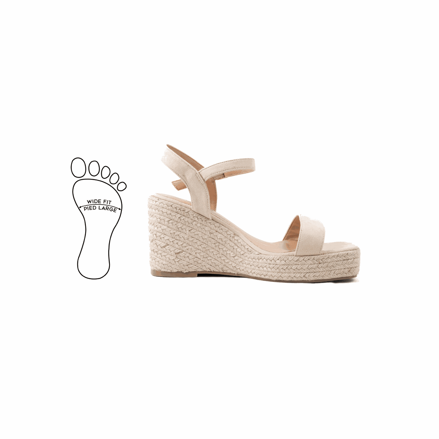 Keil-Sandalen mit verstellbaren breiten Füßen H - Modell Vic