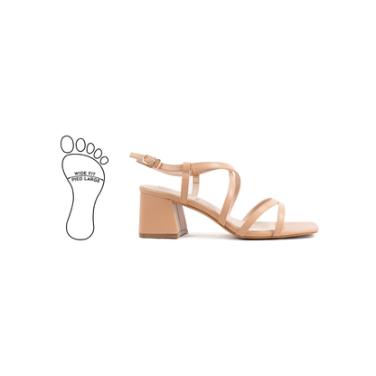 Sandales à talons pieds larges ajustables H - Modele Zoe