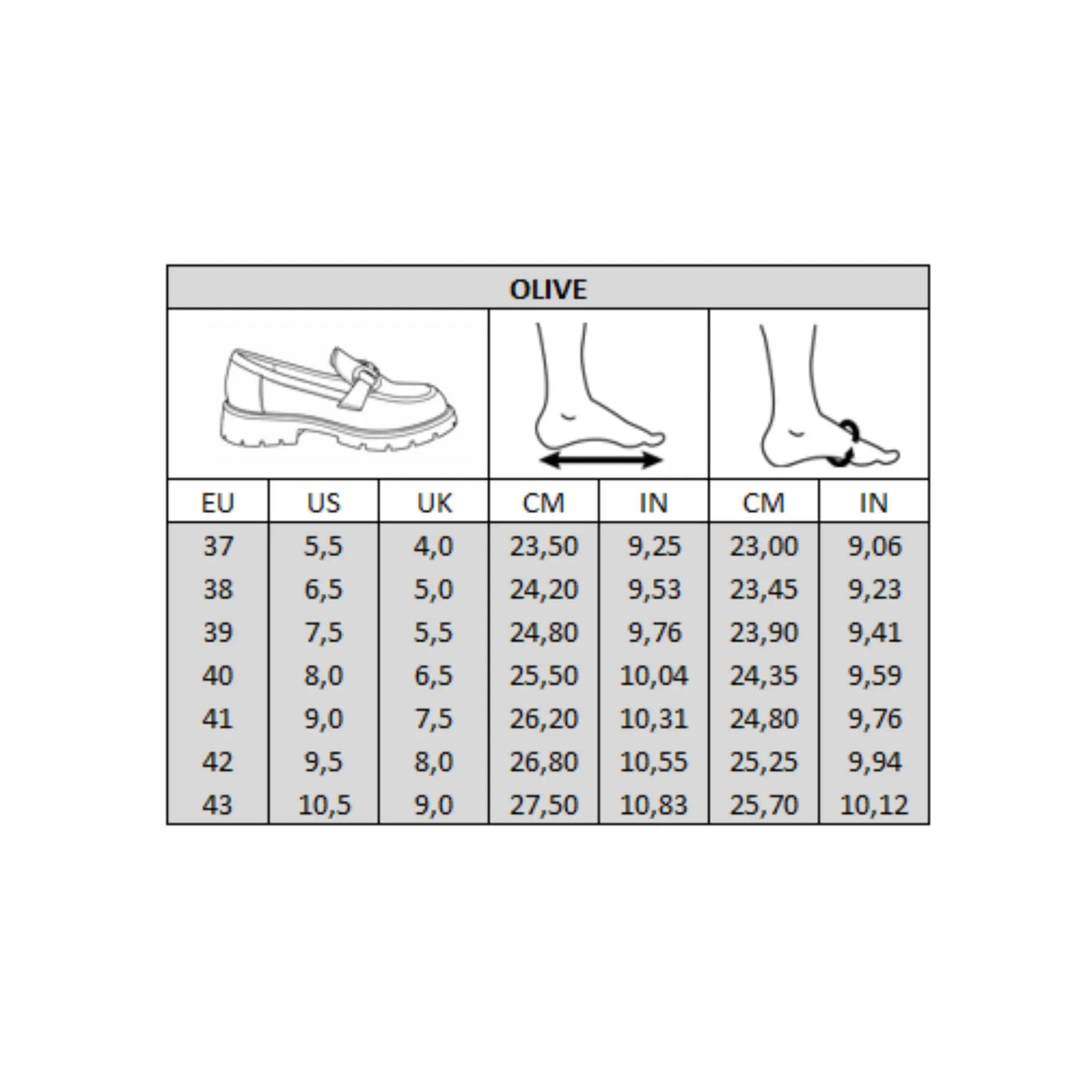 Mocassins pieds larges H - Modele Olive
