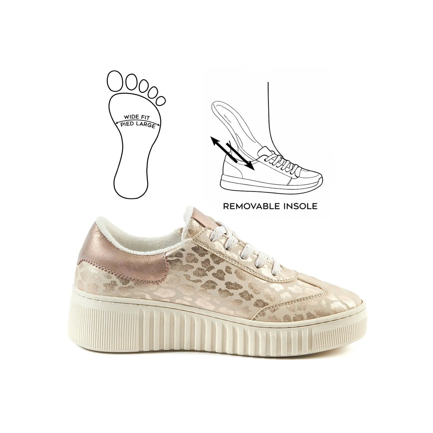 Sneakers pieds larges H - Modele Gaelle