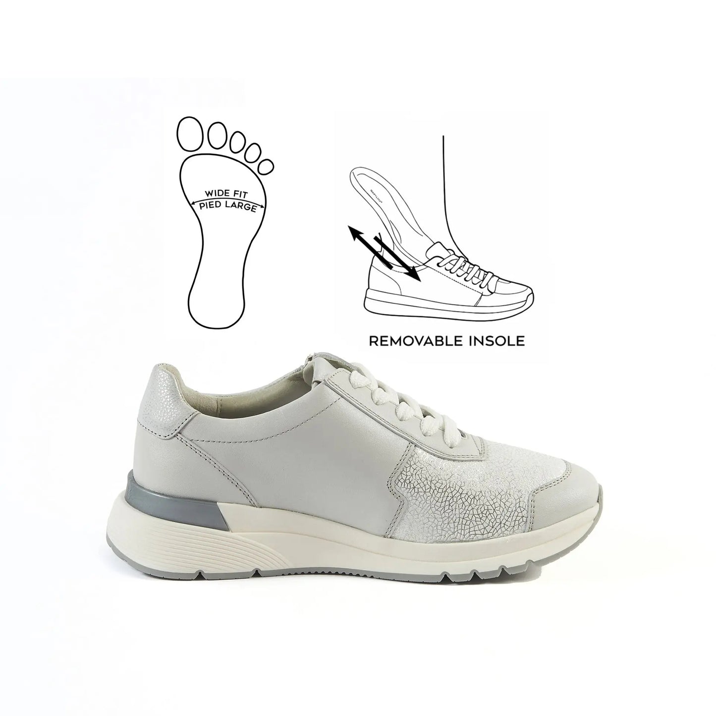 Sneakers pieds larges K - Modele Cléa