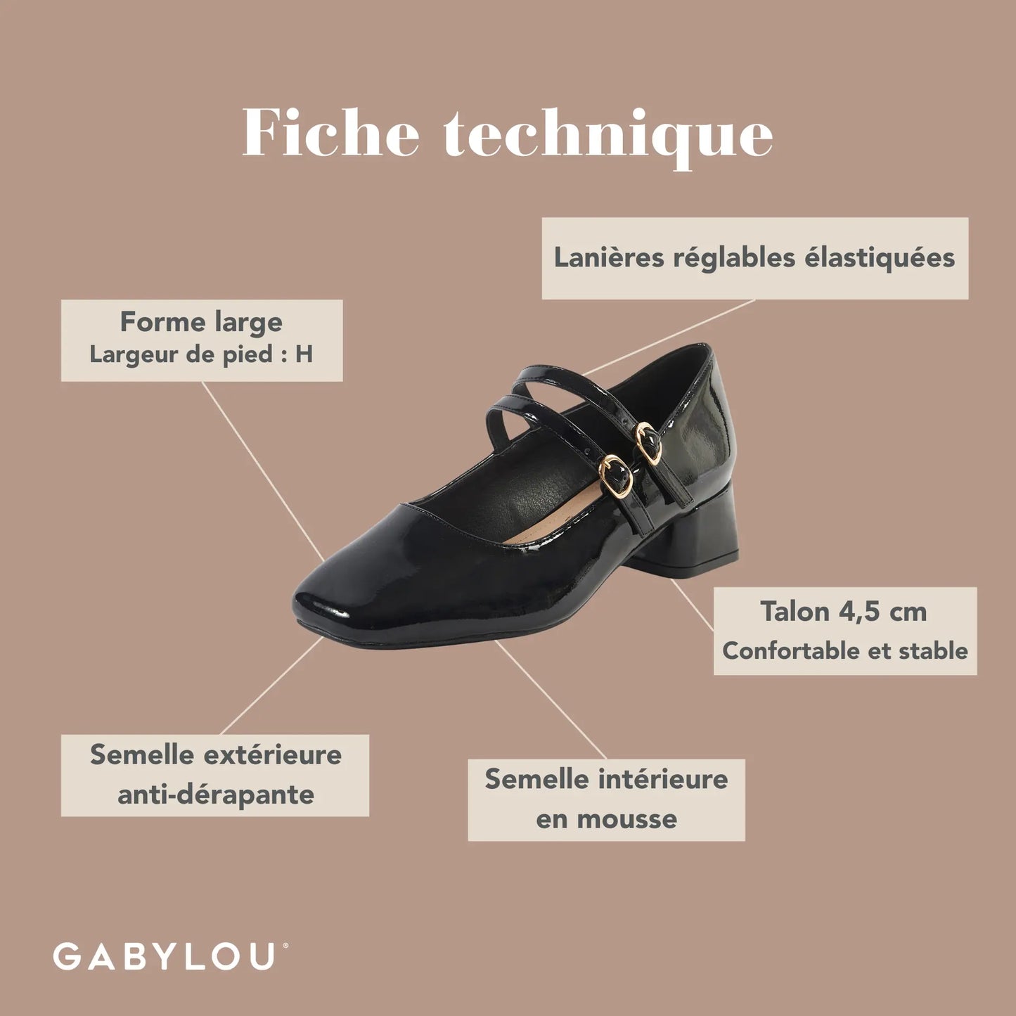 Sandales pieds larges H - Modele Diana