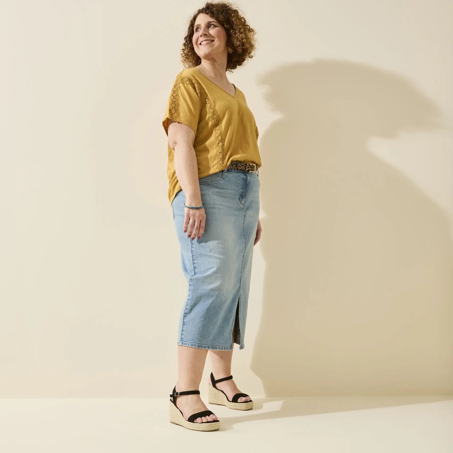 Sandales compensées à bout large ajustables, modèle H - Vic