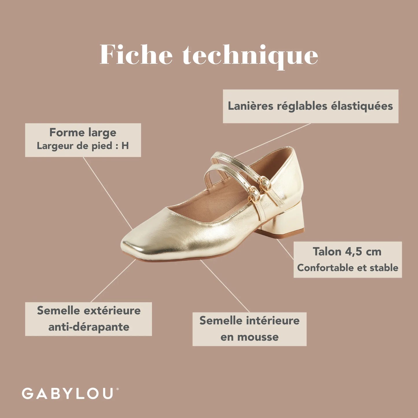 Sandales pieds larges H - Modele Diana