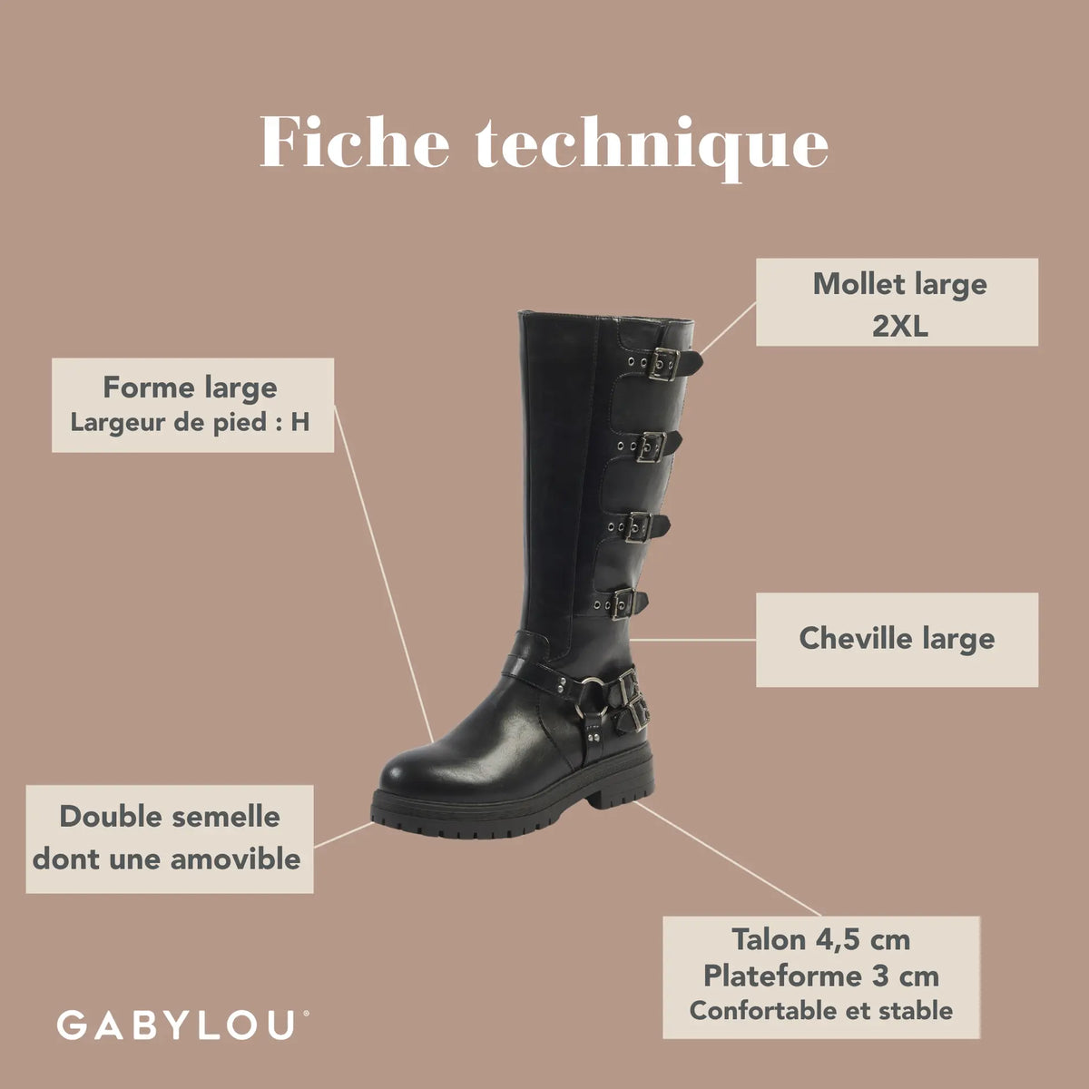 Bottes mollets larges 2XL - Penelope