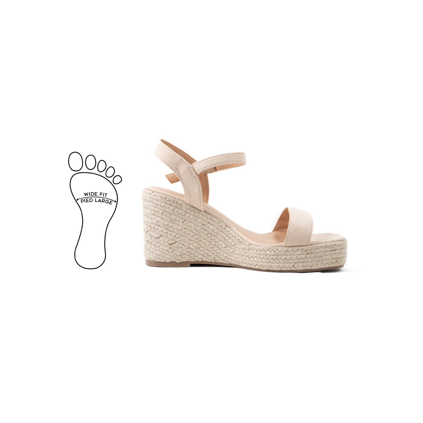 Sandales compensées à bout large ajustables, modèle H - Vic