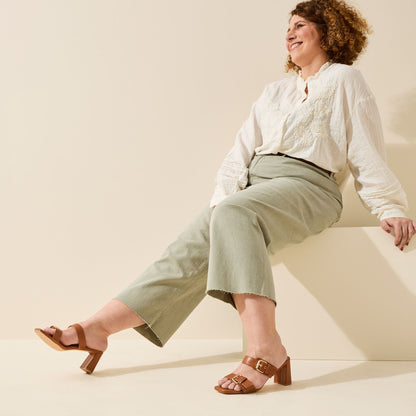 Mules con tacón ancho ajustable en H - modelo Iza