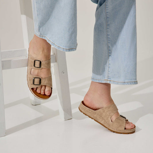 H-width Sandalen für breite Füße - Hibiscus model