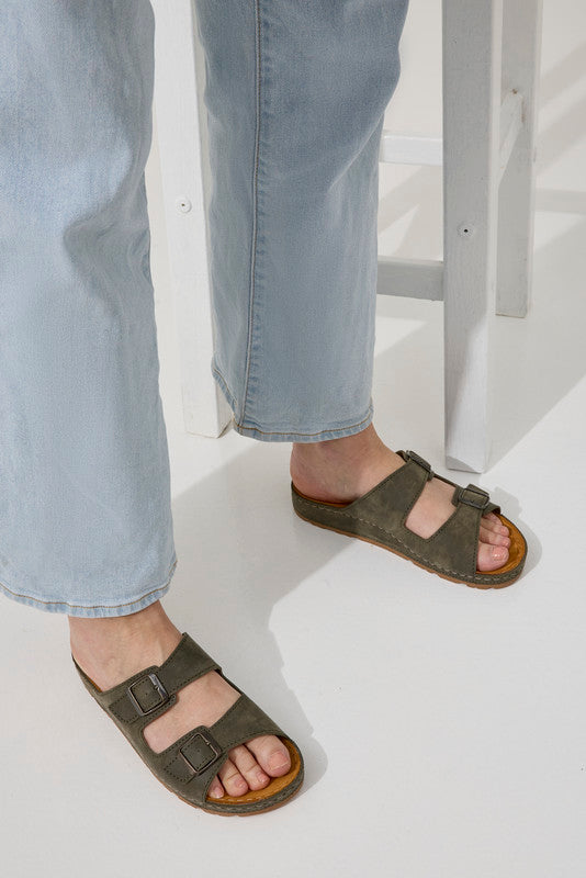 H-width sandals for wide feet - Hibiscus model