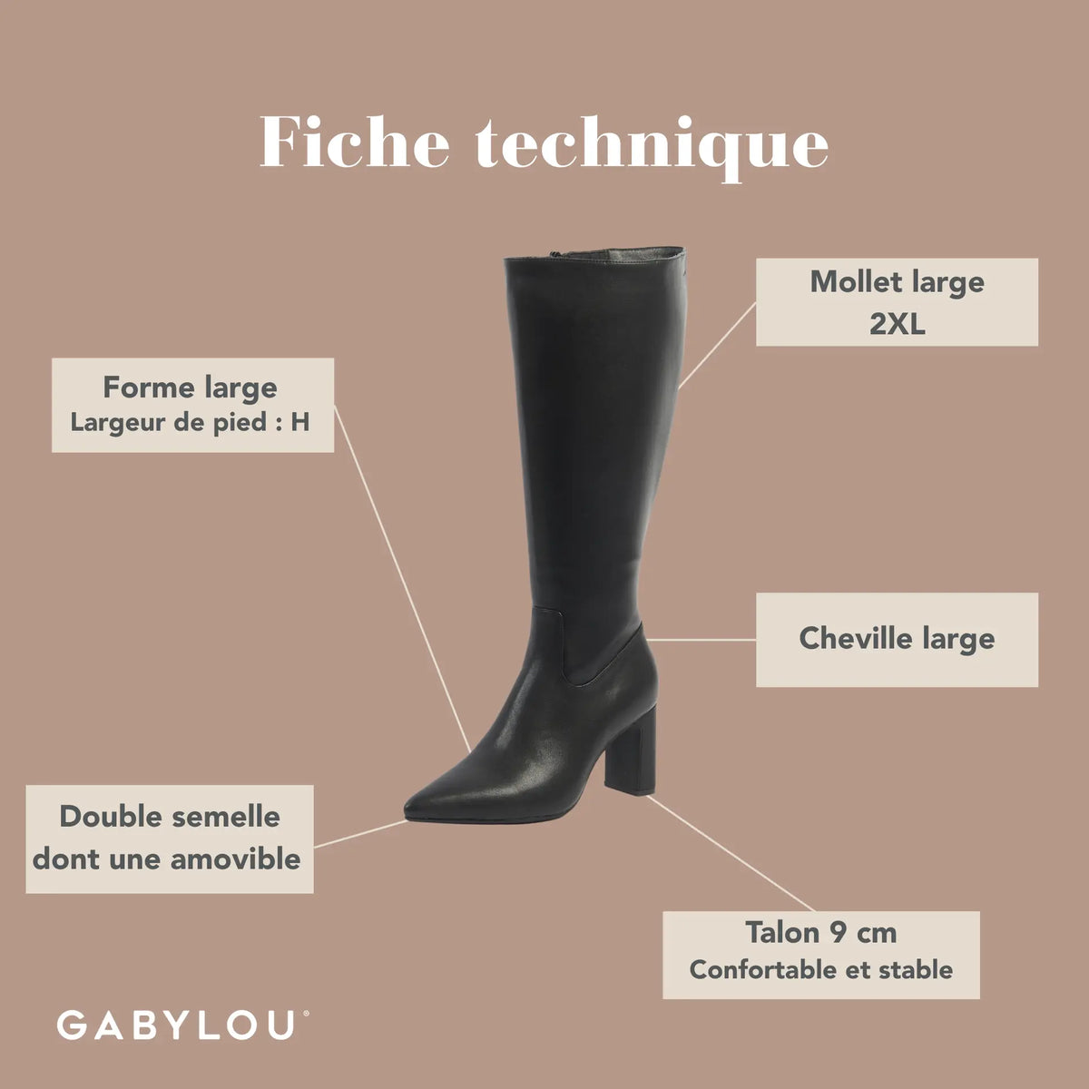 Bottes mollets larges 2XL - Monica