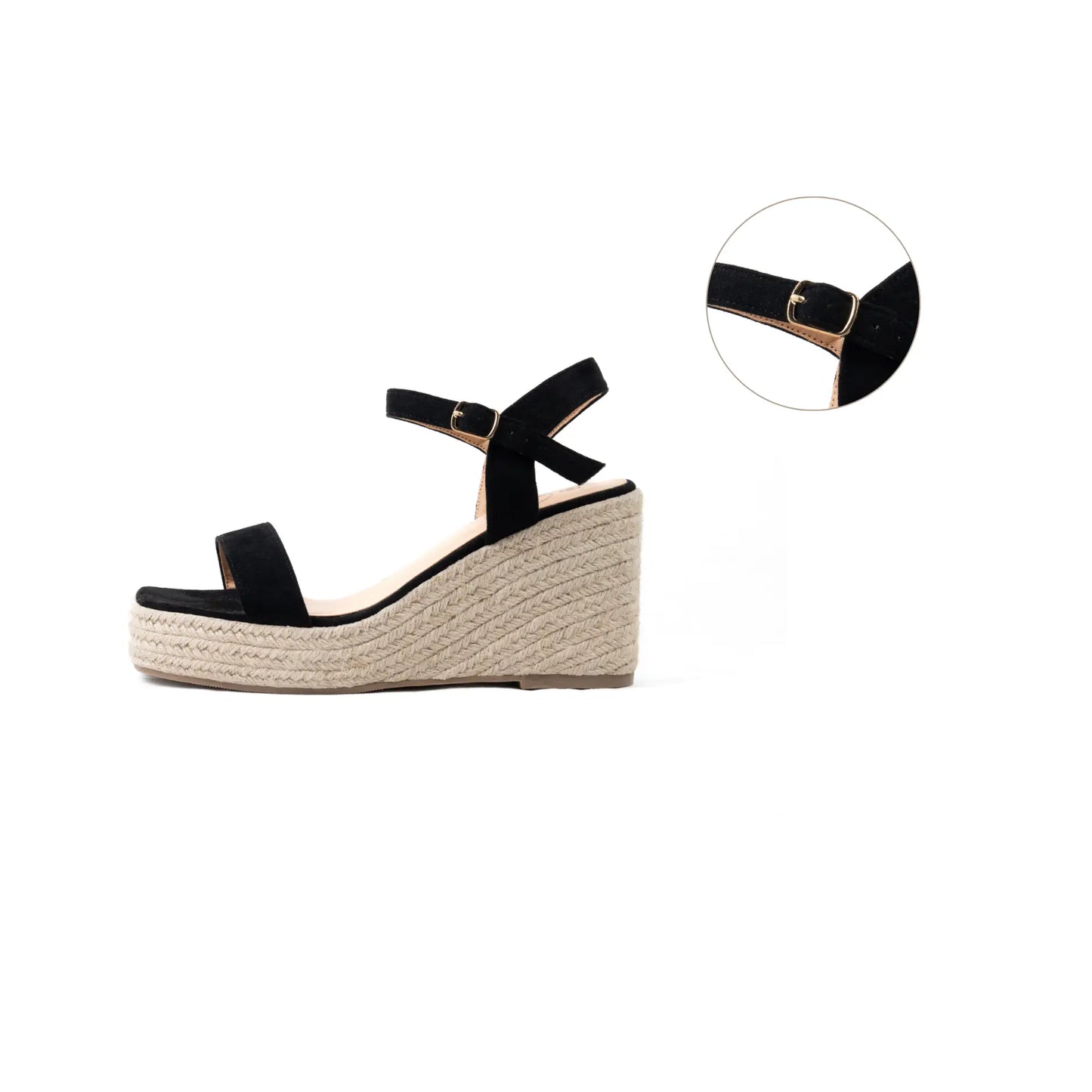 Sandales compensées à bout large ajustables, modèle H - Vic