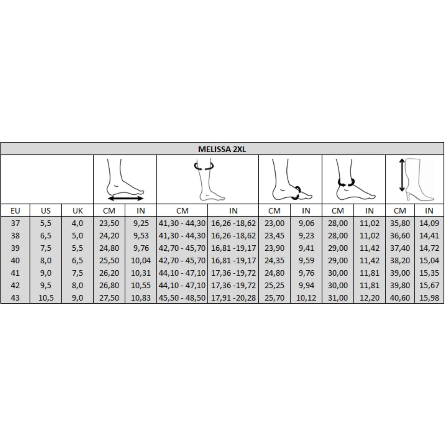 Bottes à mollet large taille 2XL - Modèle Melissa