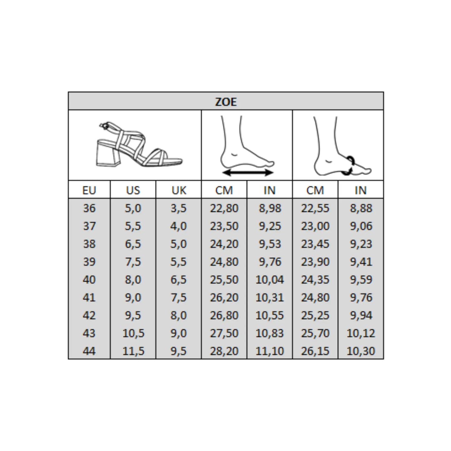 Sandales pieds larges - Modèle Zoe