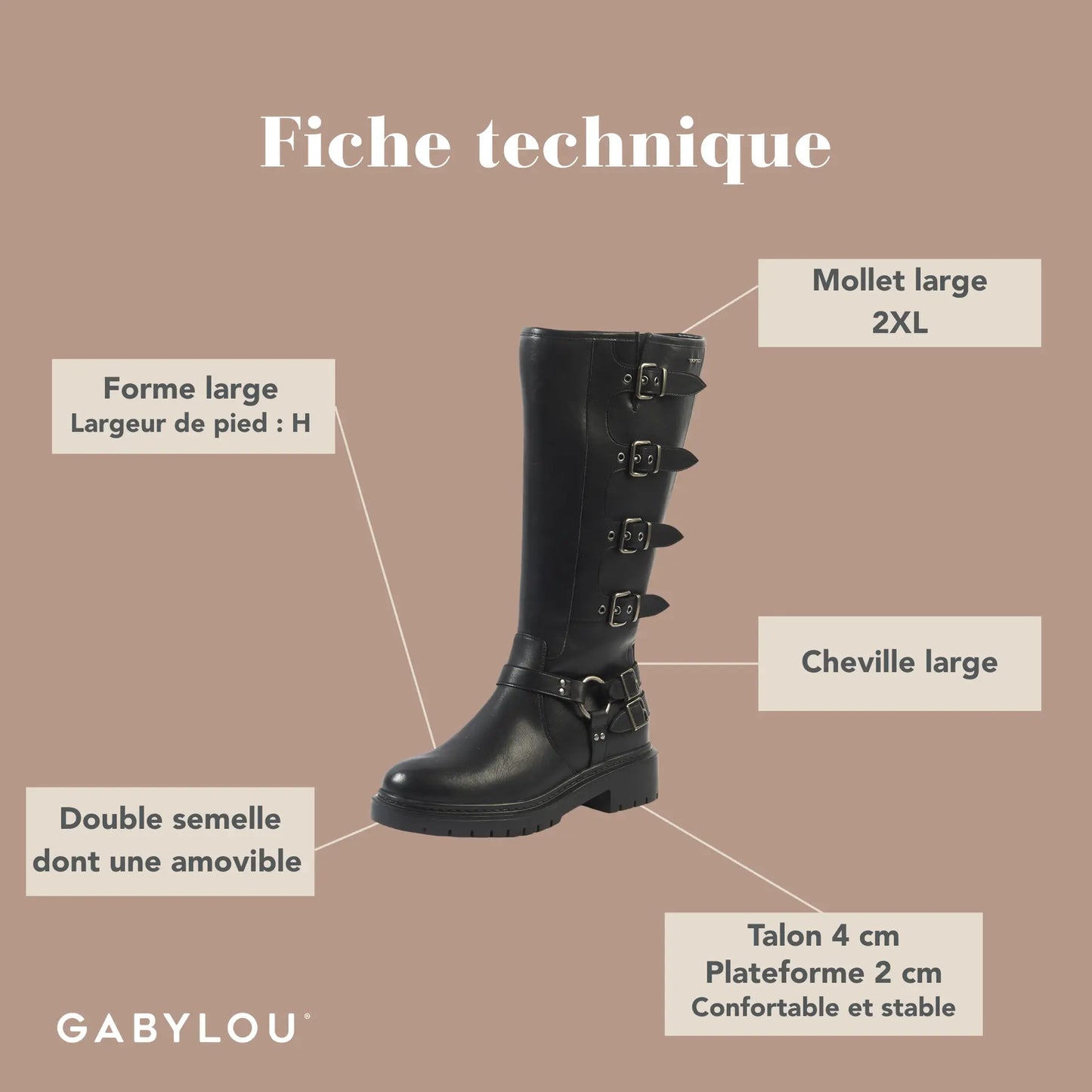 Bottes mollets larges 2XL - Modele Penelope