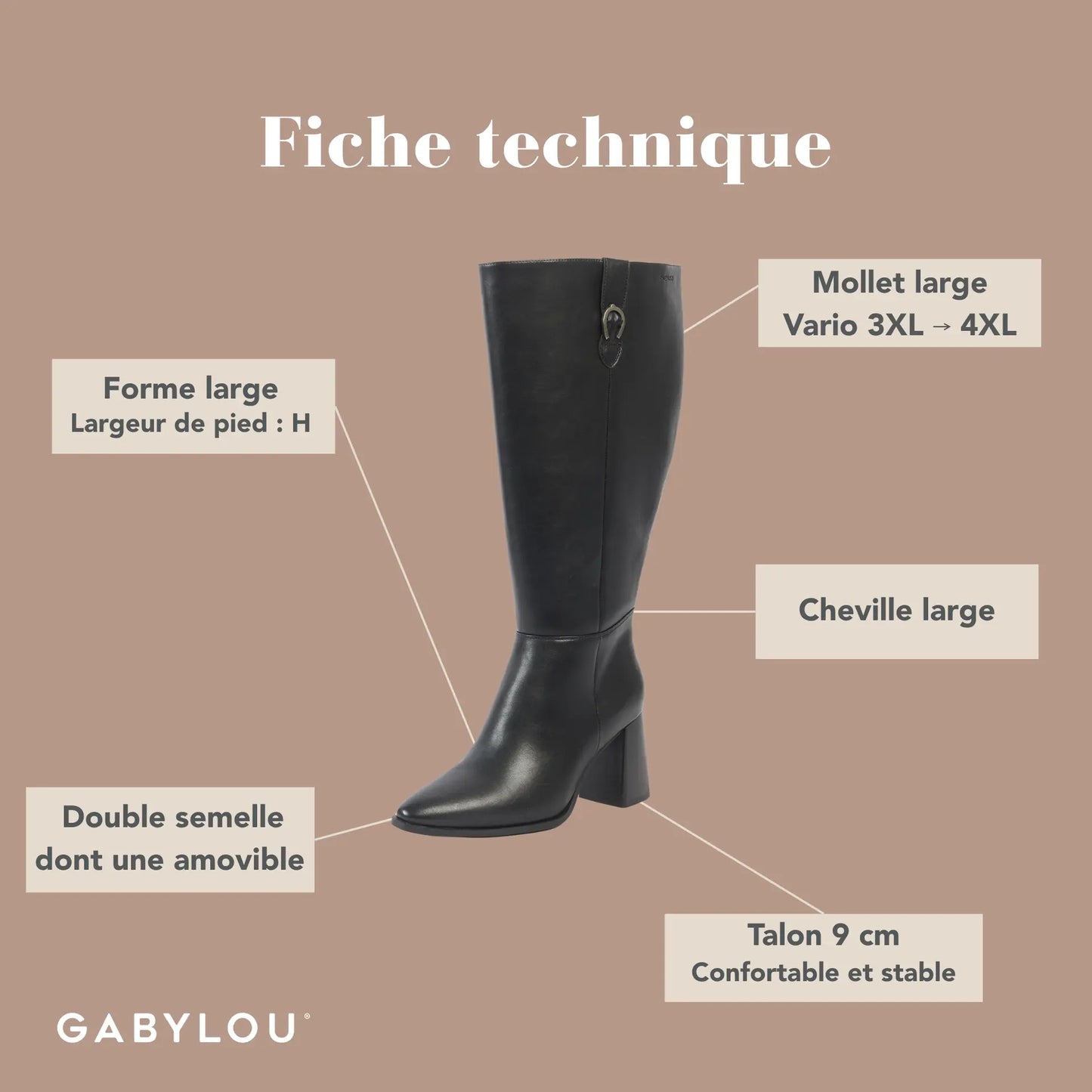 Bottes mollets larges 3XL - Aneta
