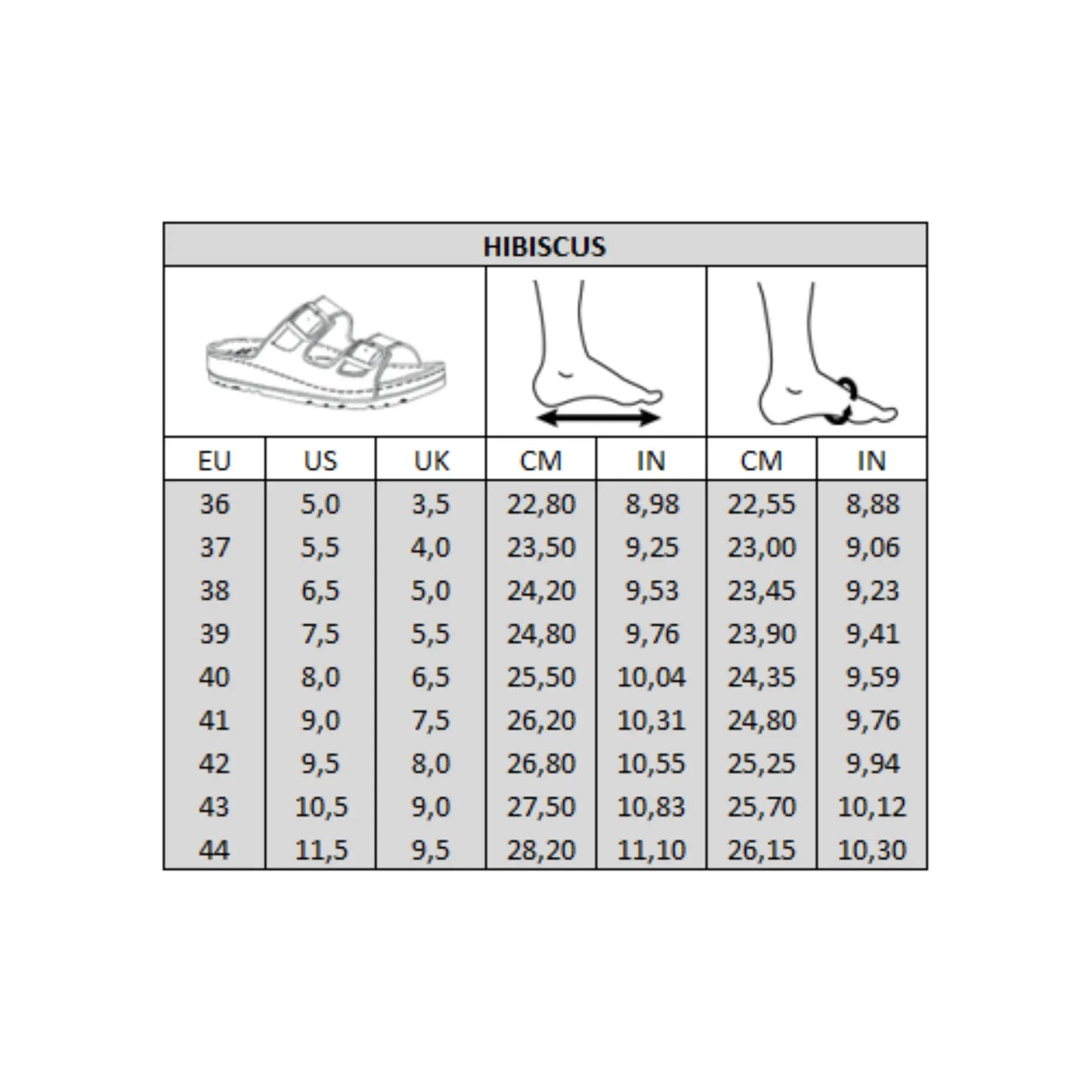Mules pieds larges H - Modèle Hibiscus