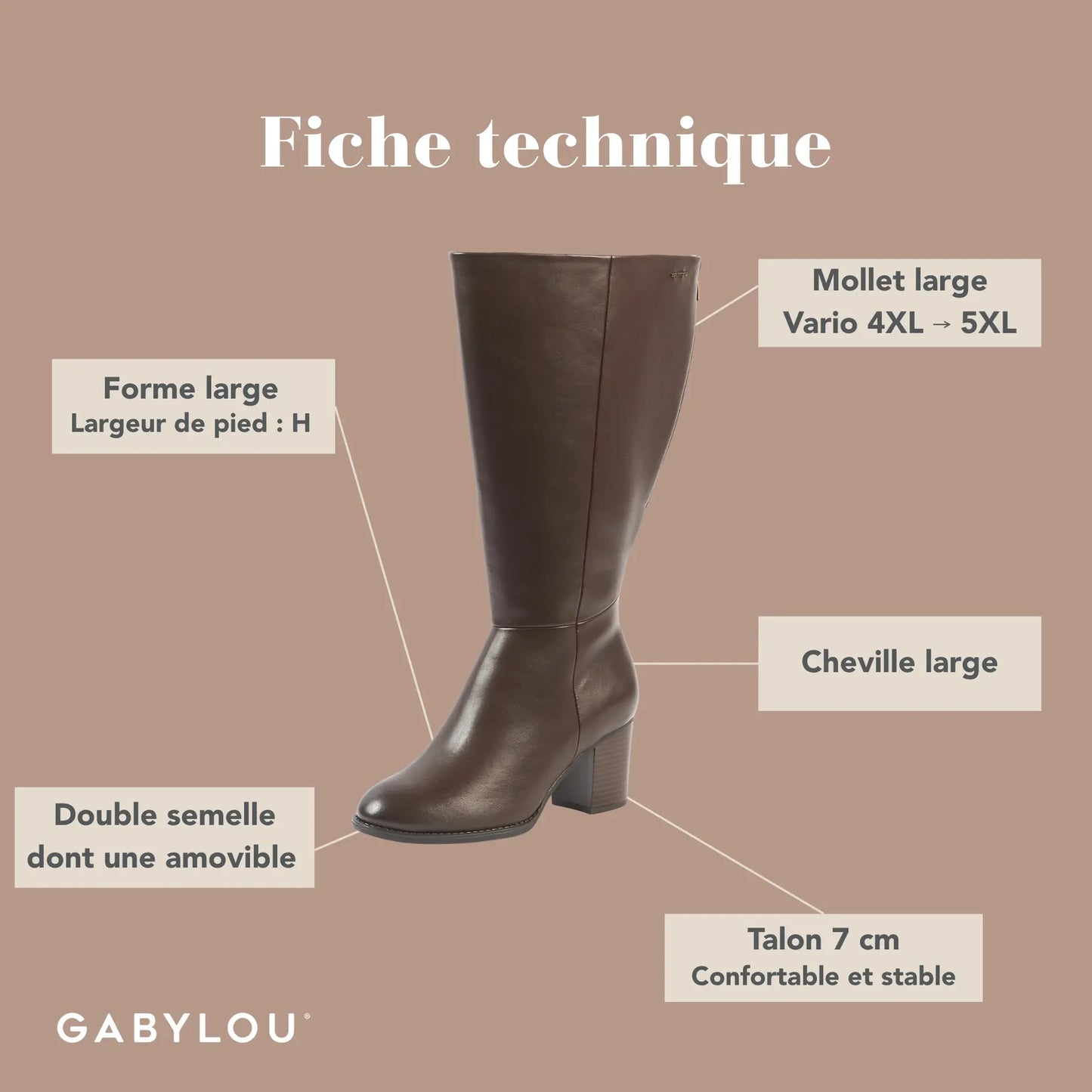 Bottes mollets larges 4XL - Modele Gladys