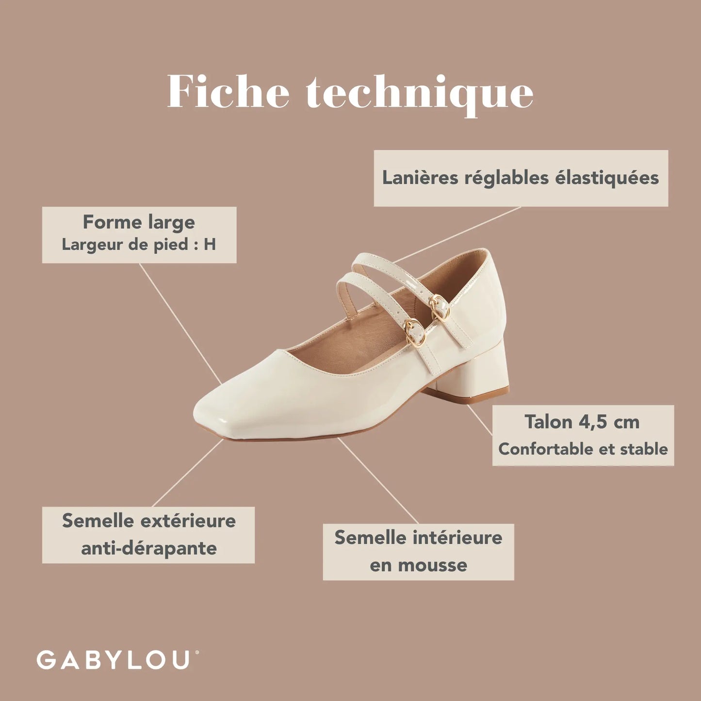 Sandales pieds larges H - Modele Diana