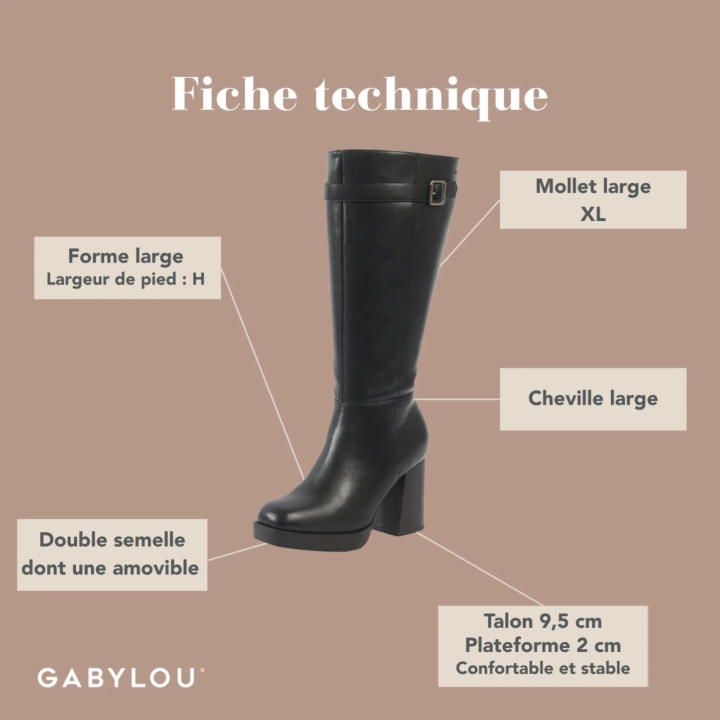 Bottes mollets larges XL - Nina