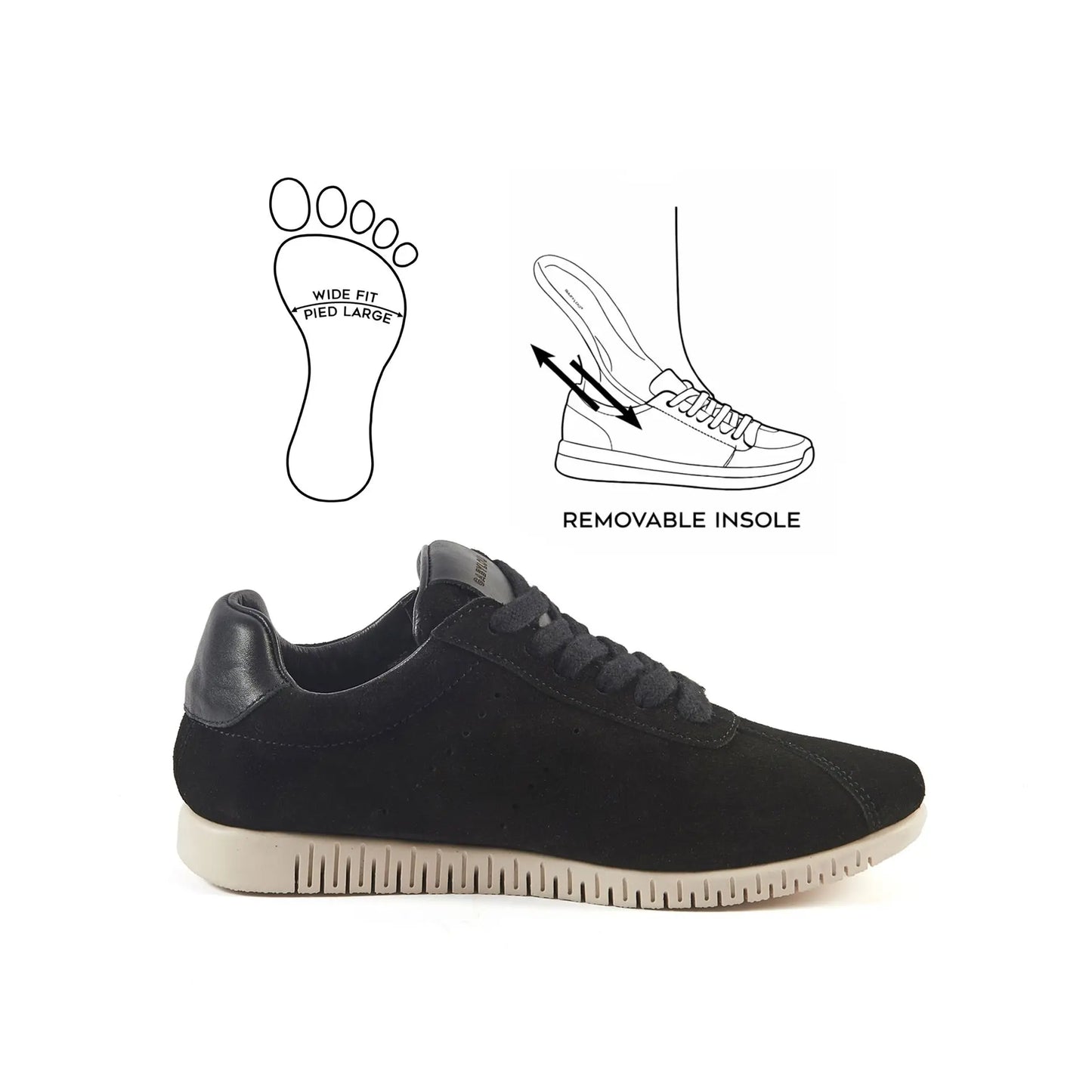 Sneakers pieds larges H - Modele Jane