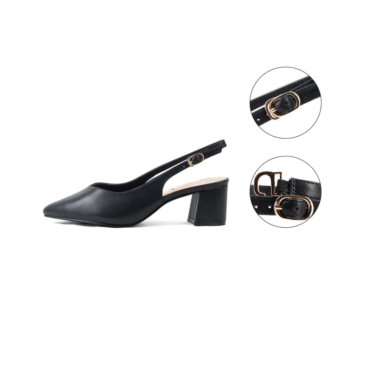 Sandales à talons réglables à bout large, modèle H - Lea