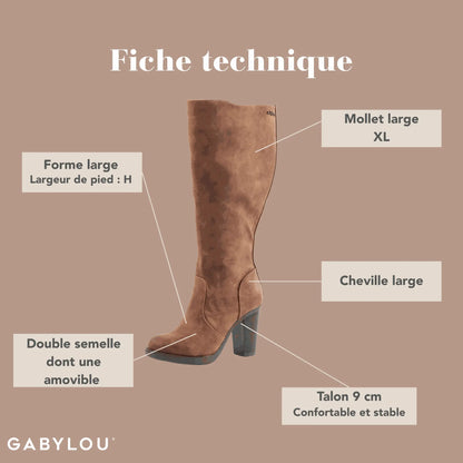 Bottes XL pour mollets larges - Modele Kamilla