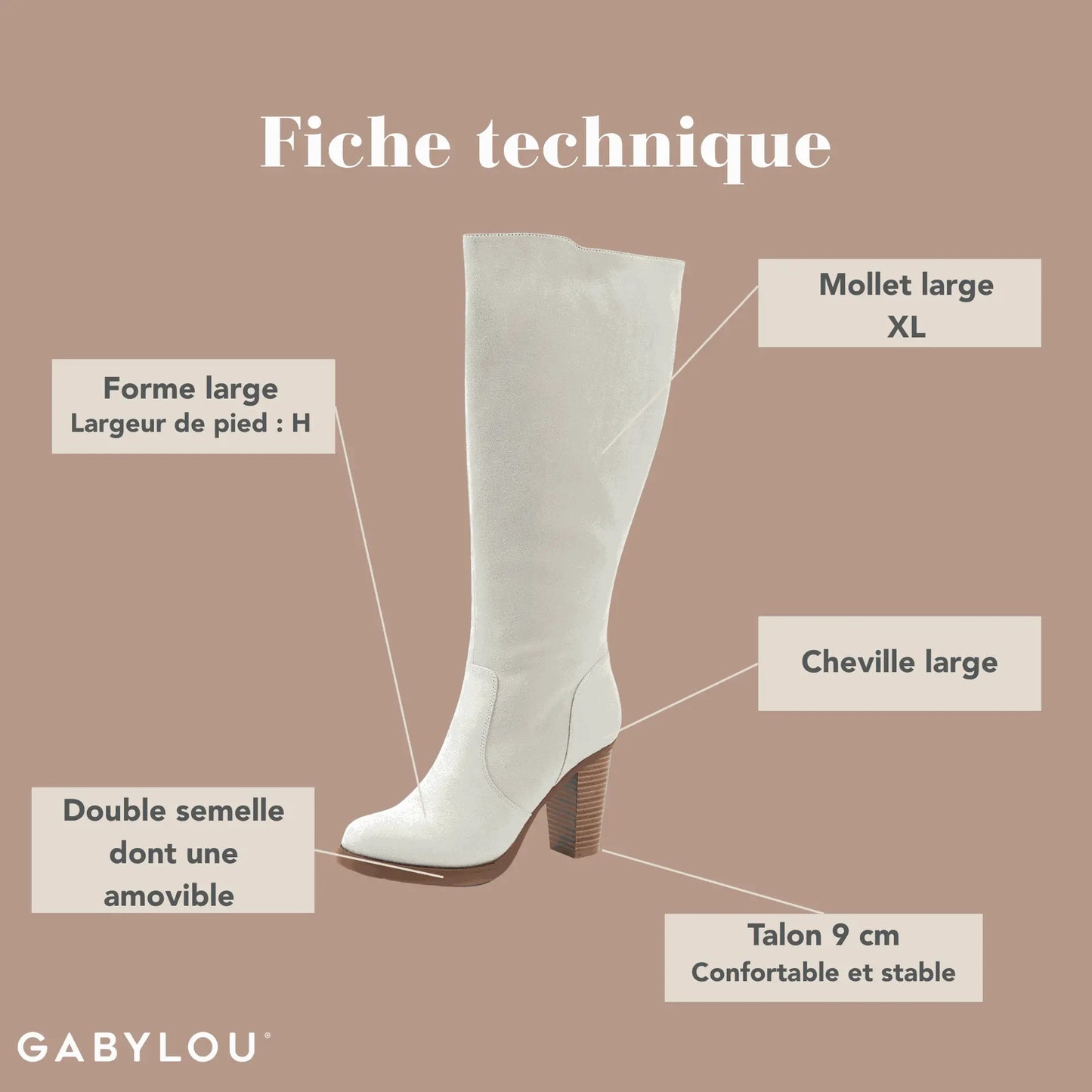 Bottes XL pour mollets larges - Modele Kamilla
