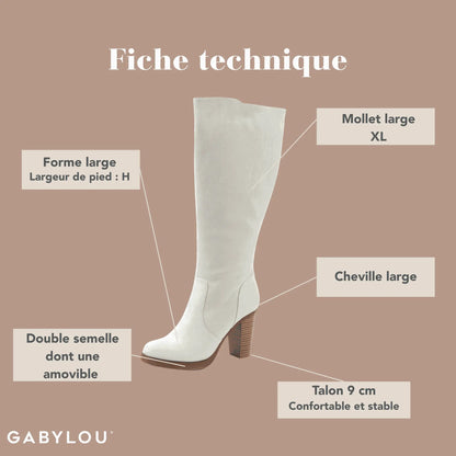 Bottes XL pour mollets larges - Modele Kamilla