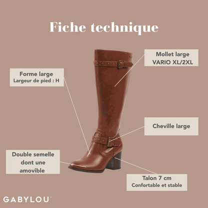 Bottes XL pour mollets larges - Modele Chrystel