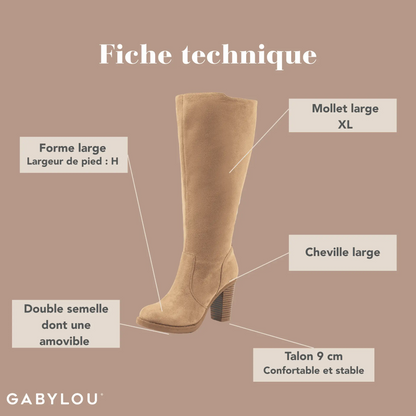 XL wide calf boots - Kamilla model