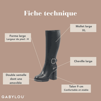 Bottes XL pour mollets larges - Modele Nina