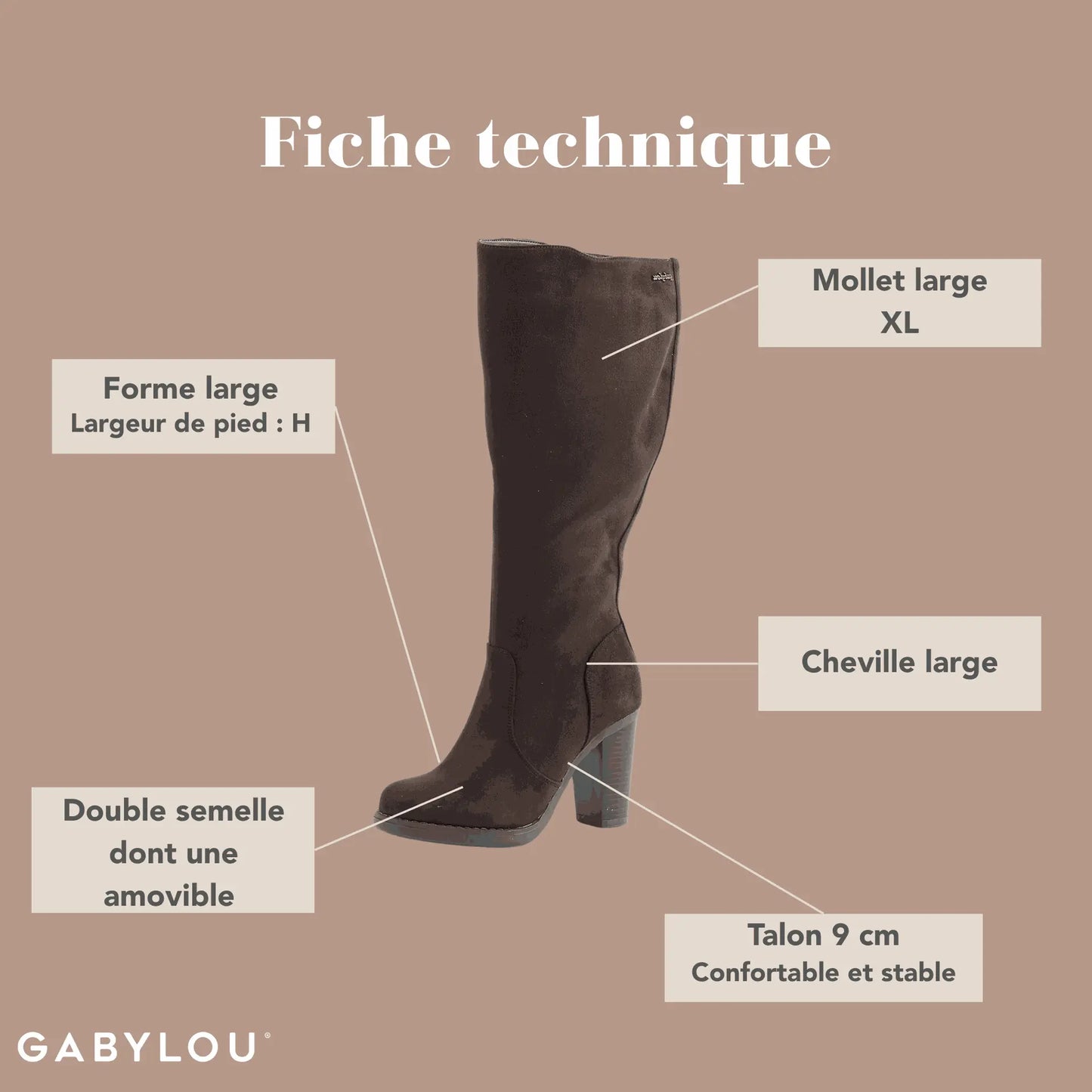 Bottes XL pour mollets larges - Modele Kamilla