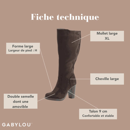 Bottes XL pour mollets larges - Modele Kamilla