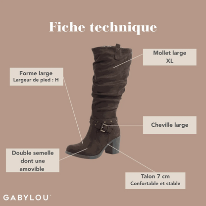 Bottes XL pour mollets larges - Modele Angelique
