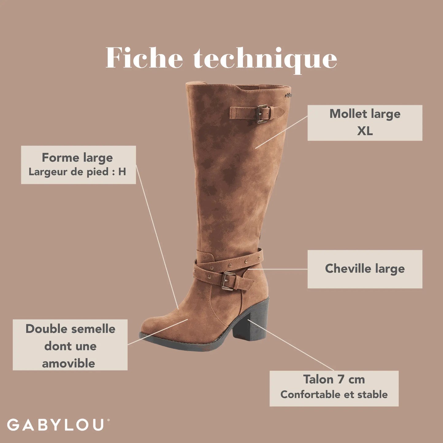 Bottes XL pour mollets larges - Modele Chrystel