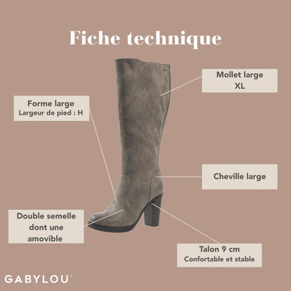 Bottes XL pour mollets larges - Modele Kamilla