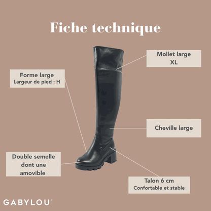 XL wide calf boots - Emmanuelle model