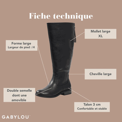 Bottes VARIO XL/2XL pour mollets larges - Modele Guiomar