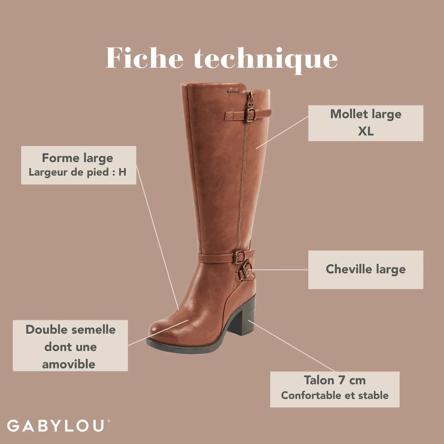Bottes XL pour mollets larges - Modele Chrystel