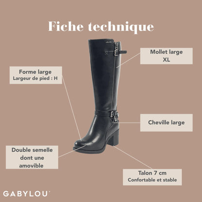 Bottes XL pour mollets larges - Modele Chrystel