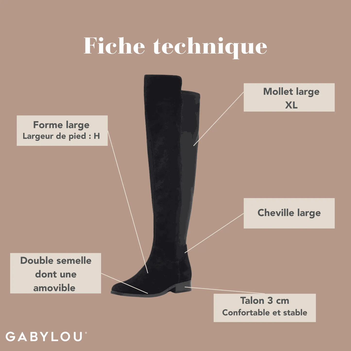 XL wide calf boots - Model Alex