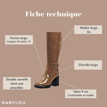 Bottes XL pour mollets larges - Modele Nina