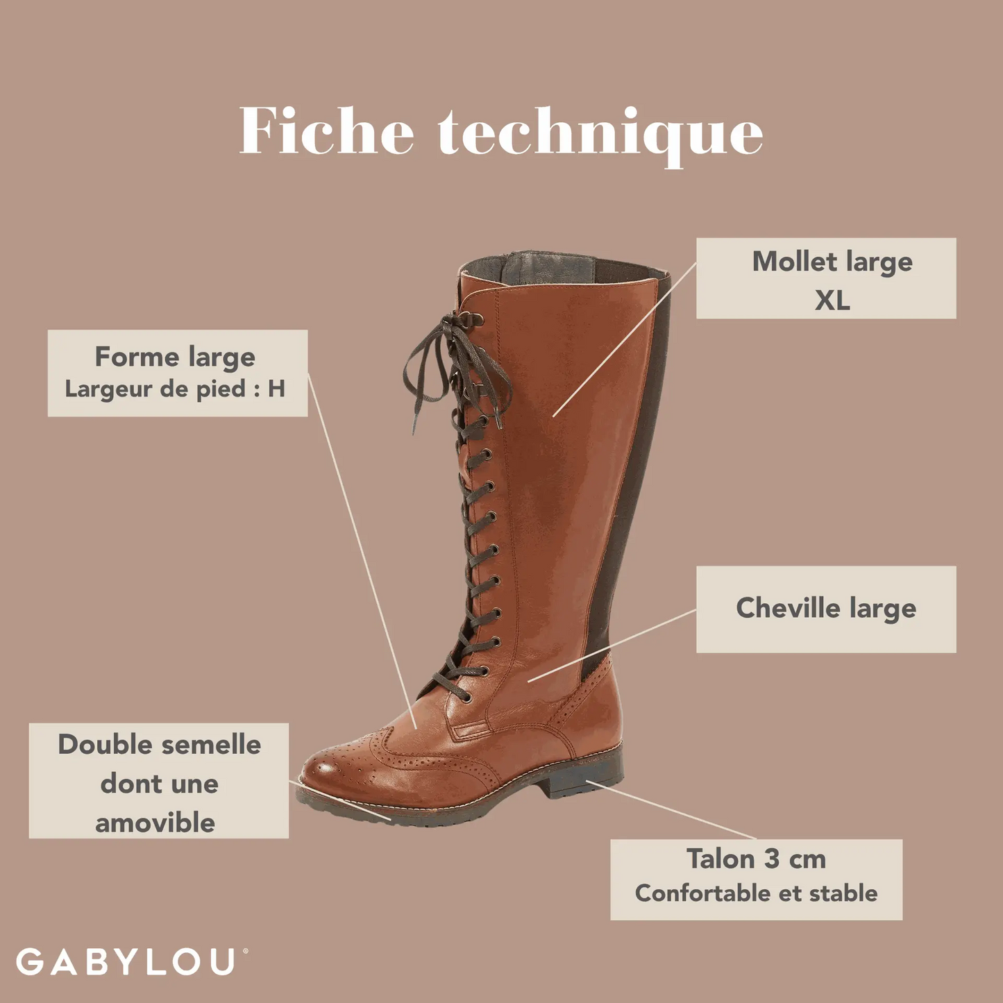 XL wide calf boots - Model Lola