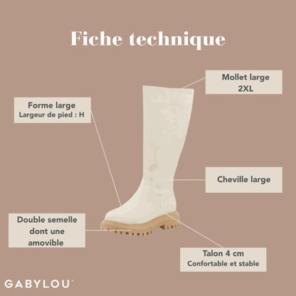 Bottes 2XL pour mollets larges - Modele Virginie