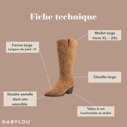 Bottes 2XL pour mollets larges - Modele Irina