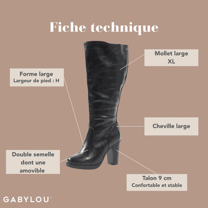 Bottes XL pour mollets larges - Modele Kamilla